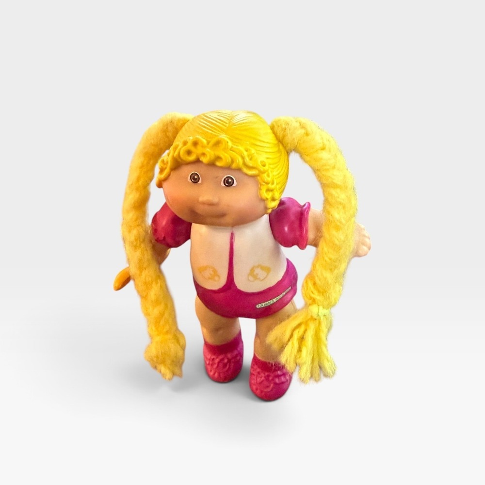 Vintage 1984 Cabbage Patch Kids Rose Lynn PVC Figure Yarn Hair Spoon OAA
